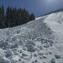 Rubble from an avalanche in the Granite Chief area of Palisades