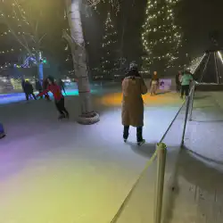 Enjoying the pretty lights